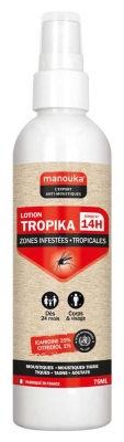 Manouka Lotion Tropika Zones Infestées Tropicales Anti-Moustiques Corps et Visage Dès 24 Mois 75 ml