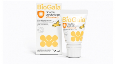 BioGaia Gouttes Probiotiques + Vitamine D dès la Naissance 10 ml