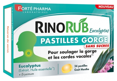 Forté Pharma RinoRub Pastilles Gorge 24 Pastilles Sans Sucres