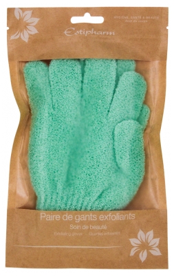 Estipharm 2 Gants Exfoliants Soin de Beauté - Couleur : Vert