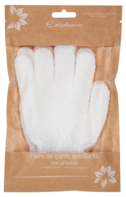 Estipharm 2 Gants Exfoliants Soin de Beauté - Couleur : Blanc
