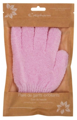 Estipharm 2 Gants Exfoliants Soin de Beauté - Couleur : Rose
