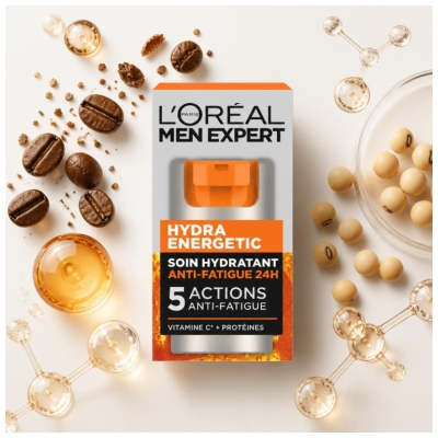 L'Oréal Paris Men Expert Hydra Energetic Soin Hydratant Anti-Fatigue 5 Actions 50 ml