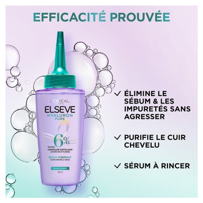 L'Oréal Paris Elseve Hyaluron Pure Sérum Purifiant Complexe Exfoliant Racines Grasses 102 ml