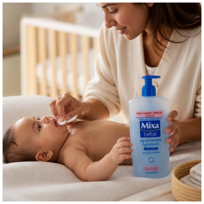 Mixa Bébé Eau Nettoyante Hydratante Hypoallergénique Sans Rincer 750 ml
