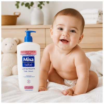Mixa Bébé Lait de Toilette Hypoallergénique Très Doux 750 ml