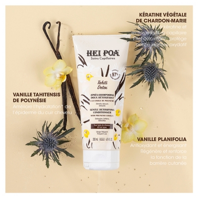 Hei Poa Tahiti Detox Après-Shampoing Doux Détoxifiant à la Vanille de Polynésie 200 ml