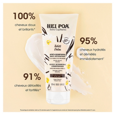 Hei Poa Tahiti Detox Après-Shampoing Doux Détoxifiant à la Vanille de Polynésie 200 ml