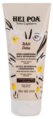 Hei Poa Tahiti Detox Après-Shampoing Doux Détoxifiant à la Vanille de Polynésie 200 ml