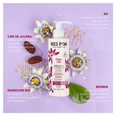 Hei Poa Perfect Curl Crème-en-Soin Nutri Boucles à la Passiflore 250 ml