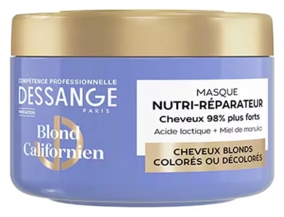 Dessange Blond Californien Masque Nutri-Réparateur Cheveux Blonds Colorés ou Décolorés 280 ml
