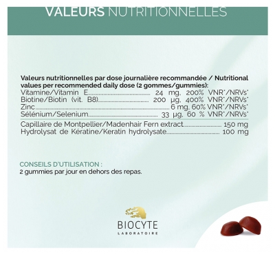 Biocyte Kératine Gummies