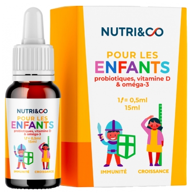 Nutri&Co Probiotiques Enfant Vitamine D & Oméga 3 15 ml