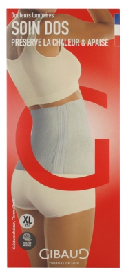 Gibaud Soin Dos Ceinture Chaleur pour le Dos Écru Hauteur 25 cm - Taille : XL