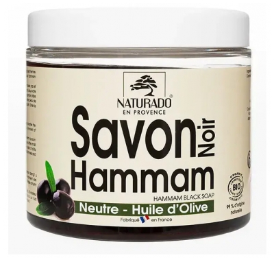 Naturado en Provence Savon Noir Hammam Huile d'Olive Bio 600 Grammes