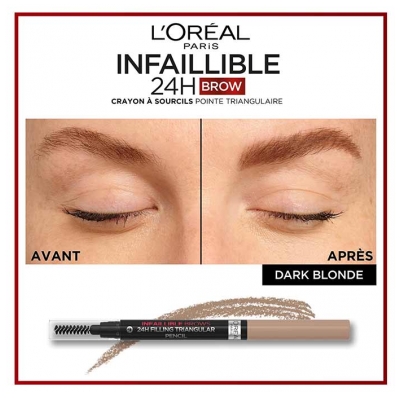 L'Oréal Paris Infaillible Brows 24H Crayon Sourcils Rétractable Triangulaire 9,2 g - Teinte : 5.23 Auburn