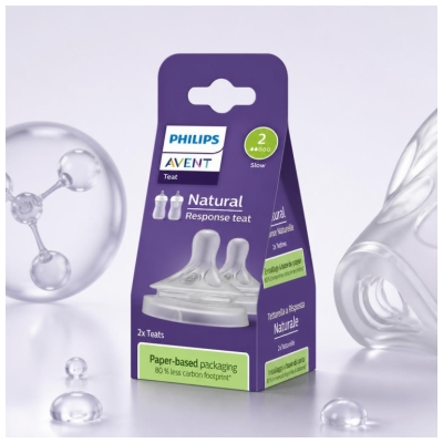 Avent Natural Response 2 Tétines Silicone Débit 2 Lent