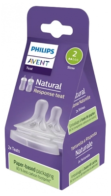 Avent Natural Response 2 Tétines Silicone Débit 2 Lent
