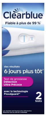 Clearblue Test de Grossesse Détection Ultra Précoce 6 Jours plus Tôt 2 Tests