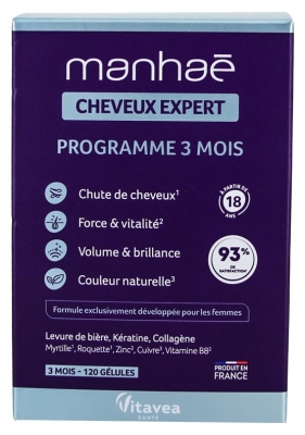 Vitavea Manhaé Cheveux Expert Force et Vitalité120 Gélules