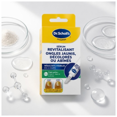 Scholl Sérum Revitalisant Ongles Jaunis, Décolorés, Abîmés 10 ML