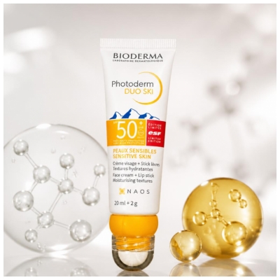 Bioderma Photoderm Duo Ski Crème Visage SPF50+ 20 ML + Stick Lèvres SPF50+ 2 Grammes
