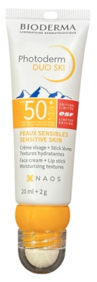Bioderma Photoderm Duo Ski Crème Visage SPF50+ 20 ML + Stick Lèvres SPF50+ 2 Grammes