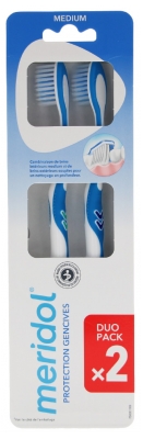 Meridol Brosse à Dents Gencives Fragiles Médium Duo - Couleur : Vert et Bleu
