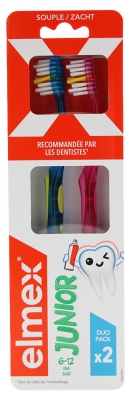 Elmex Anti-Caries Junior Brosse à Dents 6-12 Ans Duo