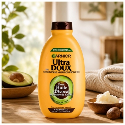 Garnier Ultra Doux Pure Huile d'Avocat & Beurre de Karité Shampooing Nourrissant 400 ml