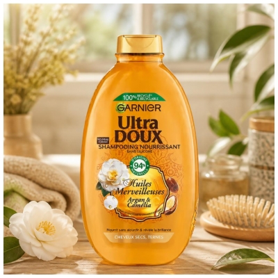 Garnier Ultra Doux Huiles Merveilleuses Shampoing Nourrissant à l'Huile d'Argan & Camélia 400 ml