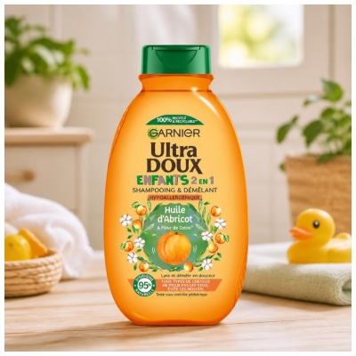 Garnier Ultra Doux Shampoing et Démêlant Hypoallergènique Enfants 2en1 400 ml
