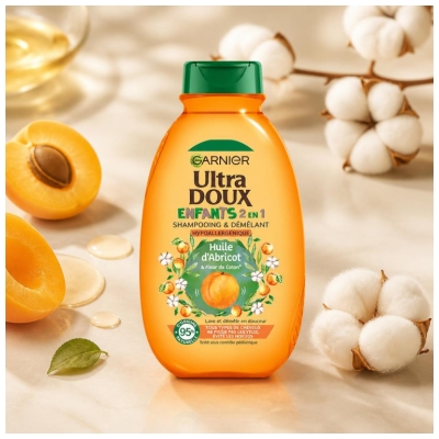 Garnier Ultra Doux Shampoing et Démêlant Hypoallergènique Enfants 2en1 400 ml