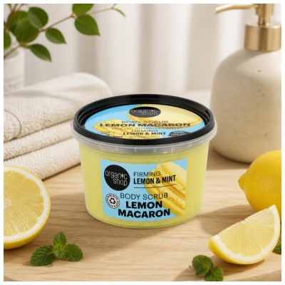 Organic Shop Gommage Corps Macaron Citron 250 ml