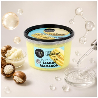 Organic Shop Gommage Corps Macaron Citron 250 ml