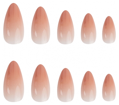 Invogue 24 Faux Ongles Stiletto Dégradé Rose + 1 Colle