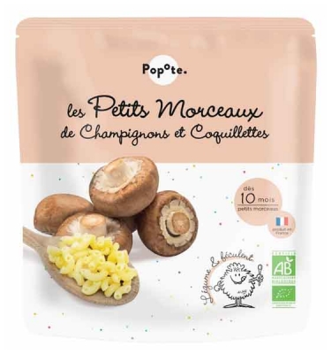 Popote Les Petits Morceaux Champignons et Coquillettes 10 Mois et + Bio 190 g