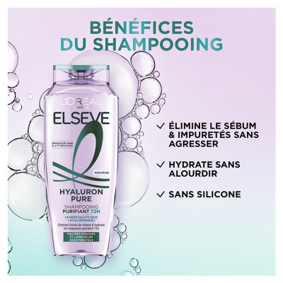 L'Oréal Paris Elseve Hyaluron Pure Shampoing Purifiant 72H Racines Grasses 250 ml
