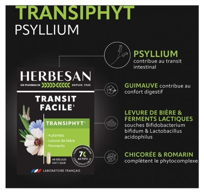 Herbesan Transiphyt Transit Facile 60 gélules