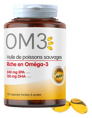 OM3 Huile de Poisson Riche en Oméga 3 120 Capsules