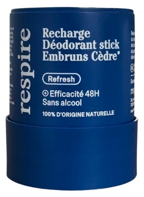 Respire Déodorant Stick Embruns Cèdre Recharge 50 Grammes