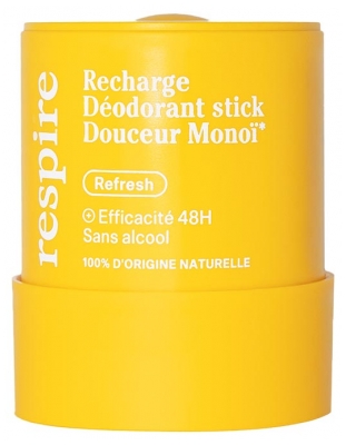 Respire Déodorant Stick Douceur Monoï Recharge Bio 50 Grammes