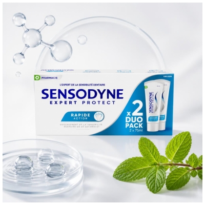 Sensodyne Expert Protect Dentifrice Rapide Action Sensibilité Dentaire 2 x 75 ml