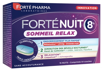 Forté Pharma Forté Nuit Sommeil Relax 8H Triple Libération 15 Comprimés