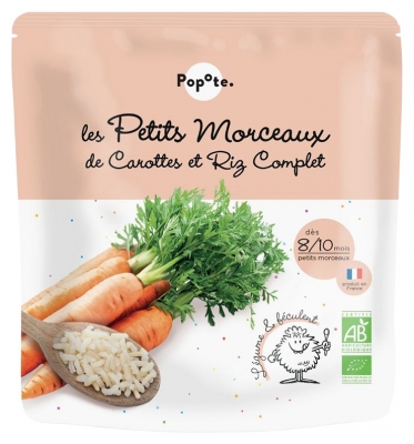 Popote Les Petits Morceaux Carottes et Riz Complet 8/10 Mois et + Bio 190 g