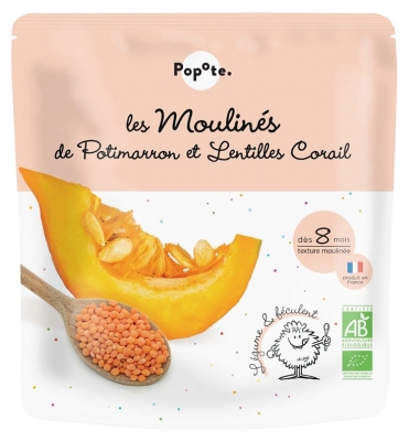Popote Les Moulinés Potimarron et Lentilles Corail 8 Mois et + Bio 180 g