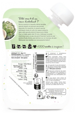 Popote Gourde L'Artichaut Bio Dès 4/6 Mois 120 g
