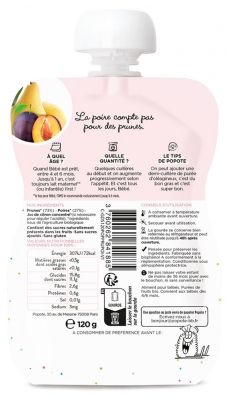 Popote Gourde Les Mûes & La Banane Bio Dès 4/6 Mois 120 g