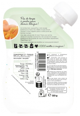 Popote Gourde La Courge Butternut Bio Dès 4/6 Mois 120 g