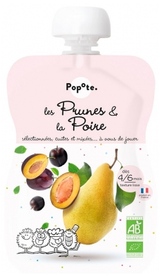 Popote Gourde Les Prunes & La Poire Bio Dès 4/6 Mois 120 g